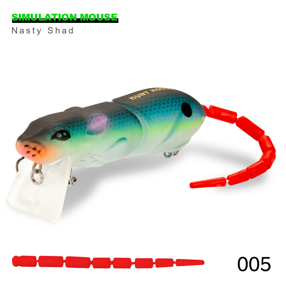 Hunthouse Mouse Rat Lure Pike Fishing Swim Crank Bait